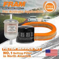 Fram Oil Air Fuel Filter Service Kit for Ford Laser KA KB KC E3 Meteor GA