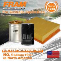 Fram Oil Air Fuel Filter Service Kit for Audi 80 B4 2.3E 08/1992-1994