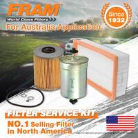 Fram Oil Air Fuel Filter Service Kit for BMW 525I E34 09/1988-10/1990