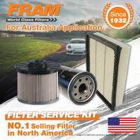 Fram Oil Air Fuel Filter Service Kit for Holden Colorado RC 4JJ1-TC 07/08-05/12