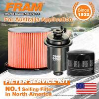 Fram Oil Air Fuel Filter Service Kit for Hyundai S Coupe 1N G4FKM 11/1994-1996