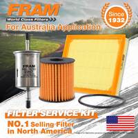 Fram Oil Air Fuel Filter Service Kit for Peugeot 206 CC Cabriolet TU5JP4 01-07