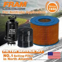 Fram Oil Air Fuel Filter Service Kit for Toyota Landcruiser Prado RZJ95R 96-2002