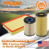 Fram Oil Air Fuel Filter Service Kit for Volvo S80 AS71 D5 01/2007-On