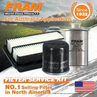 Fram Oil Air Fuel Filter Service Kit for Toyota Corona ST170 4cyl 1.8L Petrol