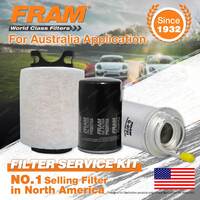 Fram Oil Air Fuel Filter Service Kit for Volkswagen Caddy 2K 4cyl 1.6L Petrol