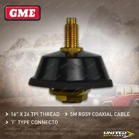 GME Antenna Base & Lead Assembly - 16" x 26 TPI Thread 5m RG59 Coaxial Cable