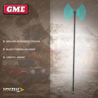 GME 600mm Fibreglass 27MHZ Antenna - Black Whip 4WD Offroad Boad AE-SS2400