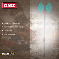 GME 600mm 6.6DBI Gain Stainless Steel Antenna Whip not mounted diesel AE-SS4012