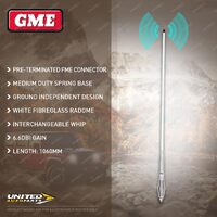 GME 1060mm 6.6DBI Gain UHF CB Antenna - White Fibreglass Radome AE-SS4702