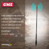 GME 1060mm 6.6DBI Gain UHF CB Antenna - Black Fibreglass Radome AE-SS4702B