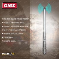 GME 580mm White Radome Antenna (2.1DBI Gain) - Heavy Duty Spring Base AE-SS4704