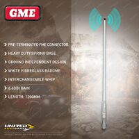 GME 1200mm White Radome Antenna (6.6DBI Gain) - Heavy Duty Spring Base AE-SS4705