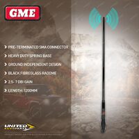 GME Black Multi-Band Cellular Antenna - SMA Connector - Heavy Duty Spring Base