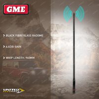 GME 960mm 6.6DBI Gain Black Whip Suit AS-SS002B 1060mm UHF CB Radome Antenna