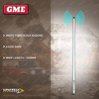 GME 1050mm 6.6DBI Gain White Antenna Whip Suit AS-SS004 1200mm Radome Antenna