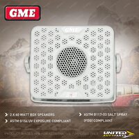 2x GME 60 Watt IP54 Marine Box Speakers - White - Size 109mm x 96mm