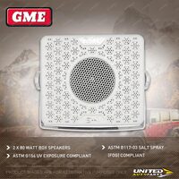 2x GME 80 Watt IP54 Marine Box Speakers - White - Size 135mm x 118mm