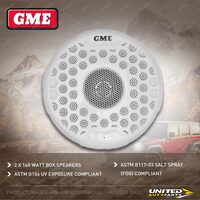 2x GME 140 Watt IP54 Marine Flush Mount Speakers with Grilles - White