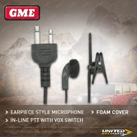 GME Earpiece Style Microphone with VOX Switch - Suit Radio TX-SS610 / TX-SS670