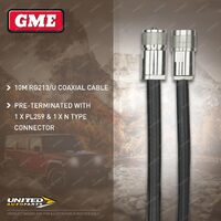 GME 10M RG213/U Coaxial Cable pre-terminated with PL-SS259 & N Type Connector