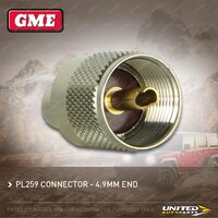 GME Replacement PL-SS259 Connector Plug - 4.9Mm End Part Number PL-SS2592