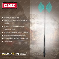 GME 970mm Elevated-Feed Antenna 6.6dBi Gain - Black Suit 4WD & Fleet Vehicles