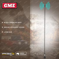 GME 1000mm Fibreglass AM/FM Radio Antenna - Black Ground Dependent Design