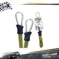 1 x GearX Yellow Flat Bungee Strap With Carabiners Length 105mm Automative Parts