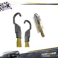 1 x GearX Yellow Flat Bungee Strap With Hooks Length 105mm Automative Parts