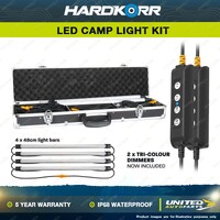 Hardkorr 4 Bar Tri Colour LED Camp Light Kit IP68 Waterproof Caravan Camping