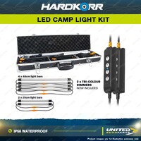 Hardkorr 6 Bar Tri Colour LED Camp Light Kit IP68 Waterproof Caravan Camping