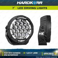 Pair Hardkorr BZR-X Series 7" LED Driving Lights with Harness IP68 Waterproof