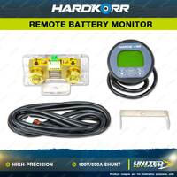 Hardkorr Remote Battery Monitor with High Precision 100V/500A Shunt