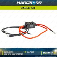 Hardkorr AWG Cables with 80A Fuse for use with Hardkorr 300W Inverter