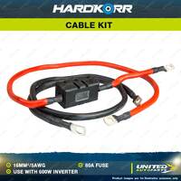 Hardkorr AWG Cables with 80A Fuse for use with Hardkorr 600W Inverter