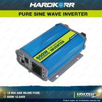 Hardkorr 600W Power Pure Sine Wave 12V to 240V Inverter Camping Caravan