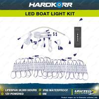 Hardkorr 8m Tri Colour LED Boat Light Kit White / Cyan / Blue IP68 Waterproof