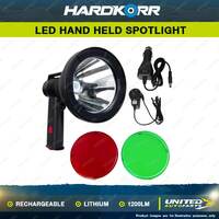 Hardkorr 1200LM 10W Lithium LED Rechargeable Hand Held Hunting Spotlight