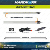 Hardkorr 100CM Super Bright White LED Light Bar Kit with Diffuser Camping