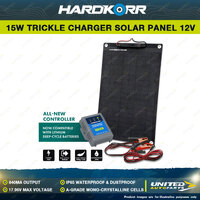 Hardkorr 12V 15W Trickle Charger Solar Panel with Crocskin - 840mA Output