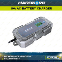 Hardkorr 10A AC Battery Charger with Automatic 6/12V DC Recognition