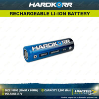 Hardkorr 18650 Size 2500mAh Rechargeable Li-ion Battery - Voltage 3.7V