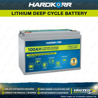 Hardkorr 100Ah Lithium LiFePO4 Deep Cycle Battery - IP64 Waterproof & Dustproof