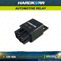 Hardkorr 12V 40A Automotive Relay - Dimensions 60mm x 27mm x 25mm