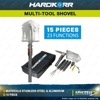 Hardkorr 15 Piece Multi-Tool Shovel - Materials Stainless Steel & Aluminium