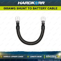 Hardkorr 000AWG Shunt to Battery Cable Black Cable Length 300mm Terminals M8 M10