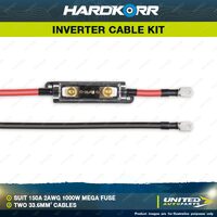 Hardkorr Inverter Cable Kit to Suit 150A 2AWG 1000W Mega Fuse Length 750mm