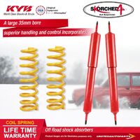 Front KYB SKORCHED 4'S Shock Absorbers King Springs for Landcruiser FZJ78 FZJ79