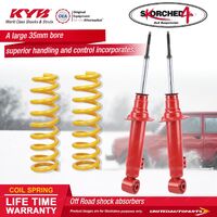 Front KYB SKORCHED 4'S Shock Absorbers Raised King Springs for Challenger PB PC